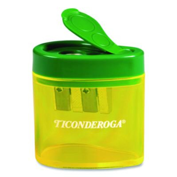Two Hole Pencil Sharpener, 2 x 2 x 1.25, Green/Yellow