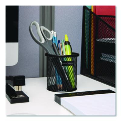 Metal Mesh Utensil Holder, 3.5" Dia x 3.7"h, Black, 3/Pack