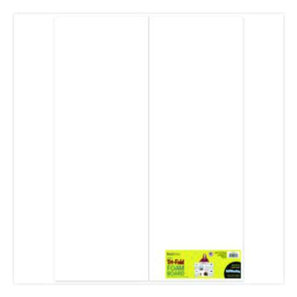 Tri-Fold Foam Board, 28 x 40, 0.19" Thick, White/White