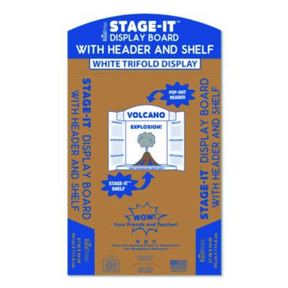Stage It Display Board, 37" x 44", 1-Ply, Corrugate, White, 5/Pack