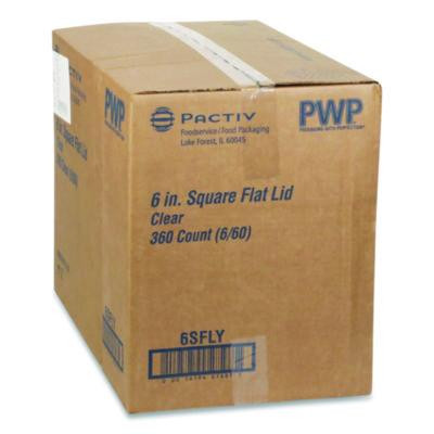 Earthchoice Recycled Pet Container Lid, For 6" Square Rpet Containers, 6.25 x 0.39 x 6.25, Clear, Plastic, 360/Carton