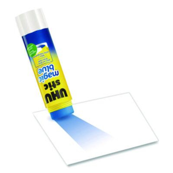 Glue Stick, 21 g, Applies Blue, Dries Clear, 12/Pack