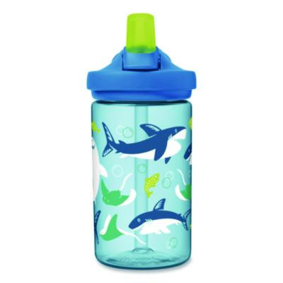 Eddy + Kids Water Bottle, Sharks And Rays Design, 14 Oz, Multicolor
