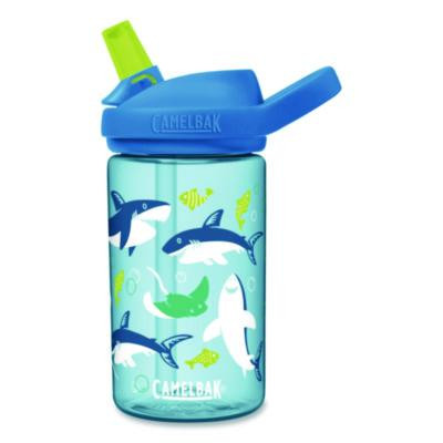 Eddy + Kids Water Bottle, Sharks And Rays Design, 14 Oz, Multicolor