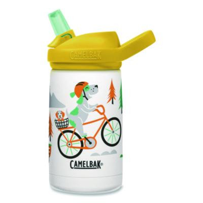 Eddy + Kids Water Bottle, Biking Dogs Design, 12 Oz, Multicolor