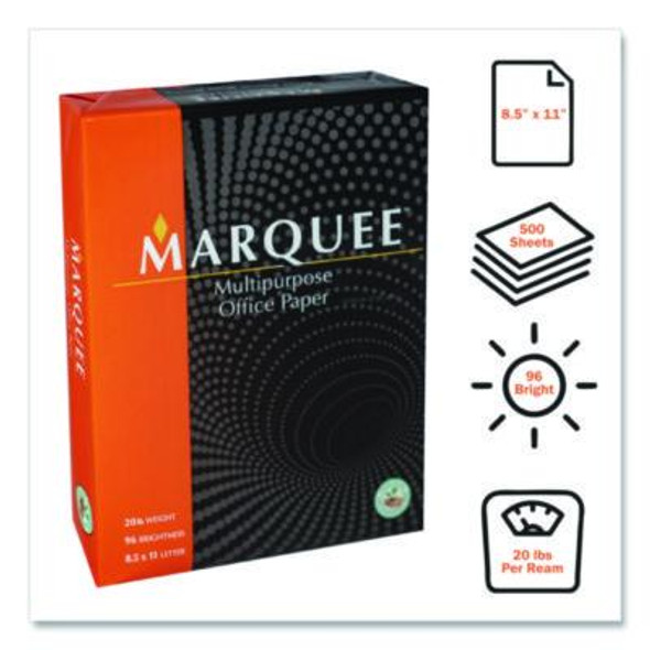 Multipurpose Office Paper, 96 Bright, 20 Lb Bond Weight, 8.5 x 11, White, 500 Sheets/Ream, 10 Reams/Carton, 40 Cartons/Pallet