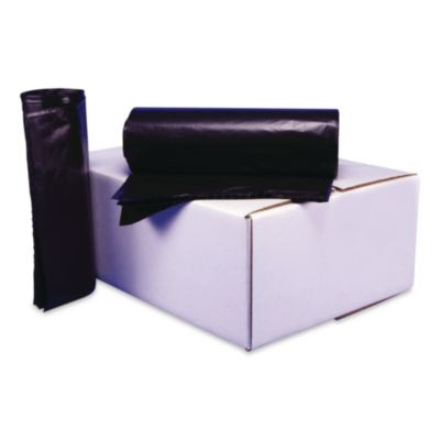 Low Density Can Liners, 33 Gal, 1.1 Mil, 33" x 39", Black, Interleaved Roll, 20 Bags/Roll, 5 Rolls/Carton