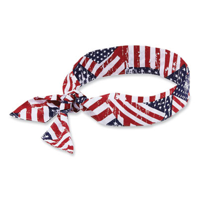 Chill-Its 6700 Cooling Bandana Polymer Tie Headband, One Size Fits Most, Stars And Stripes