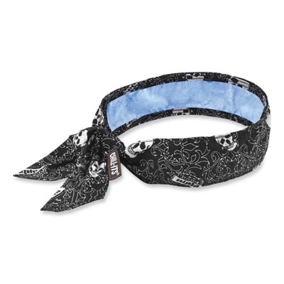 Chill-Its 6700Ct Cooling Bandana Pva Tie Headband, One Size Fits Most, Skulls