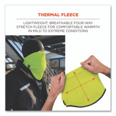 N-Ferno 6960 Fleece Neck Gaiter, Fleece, One Size Fits Most, Hi-Vis Lime