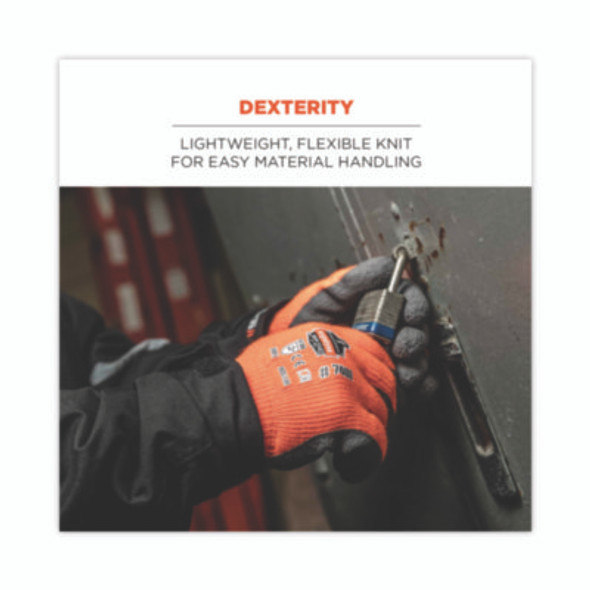 Proflex 7401-Case Coated Lightweight Winter Gloves, En388: 2131X, 9" Long, Medium, Orange, Pair