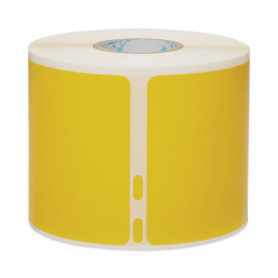 Labelwriter Name Badge/Shipping Labels, 2.13", Black On Yellow, 220 Labels/Roll