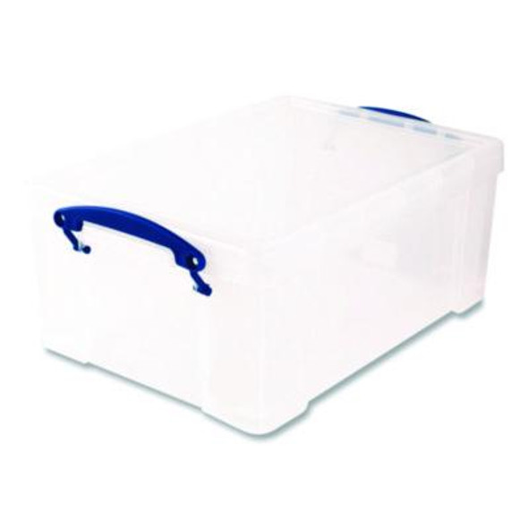 Snap-Lid Storage Bin, 2.38 Gal, 10.25" X 14.5" X 6.25", Clear/Blue