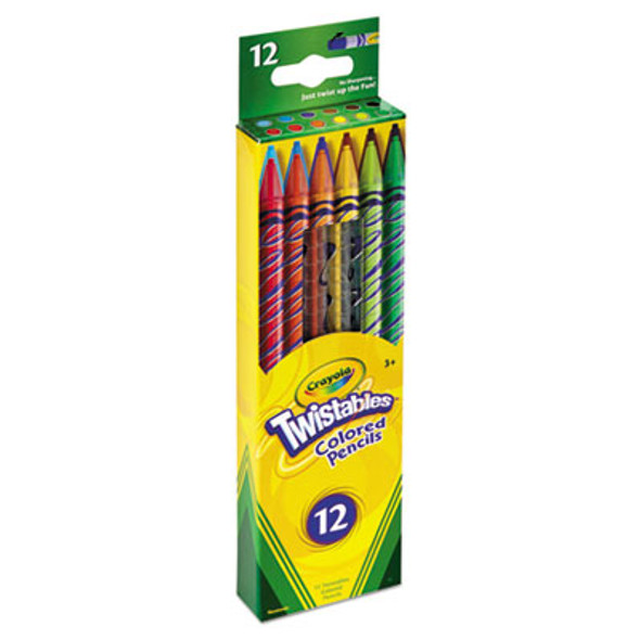 Twistables Colored Pencils, 2 Mm, 2B, Assorted Lead And Barrel Colors, Dozen