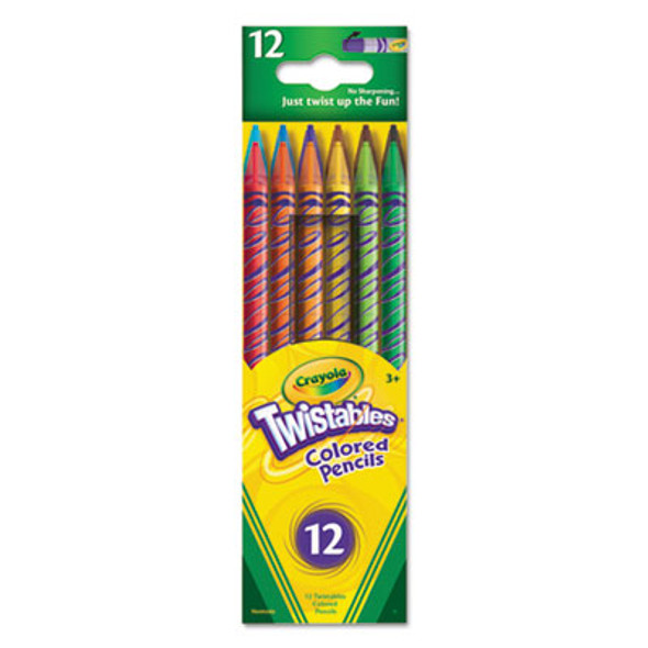 Twistables Colored Pencils, 2 Mm, 2B, Assorted Lead And Barrel Colors, Dozen
