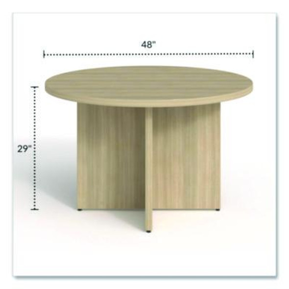 Alera Seville Round Conference Table, 47.24" Diameter x 29.5"h, Oak Top, Oak Base/Legs