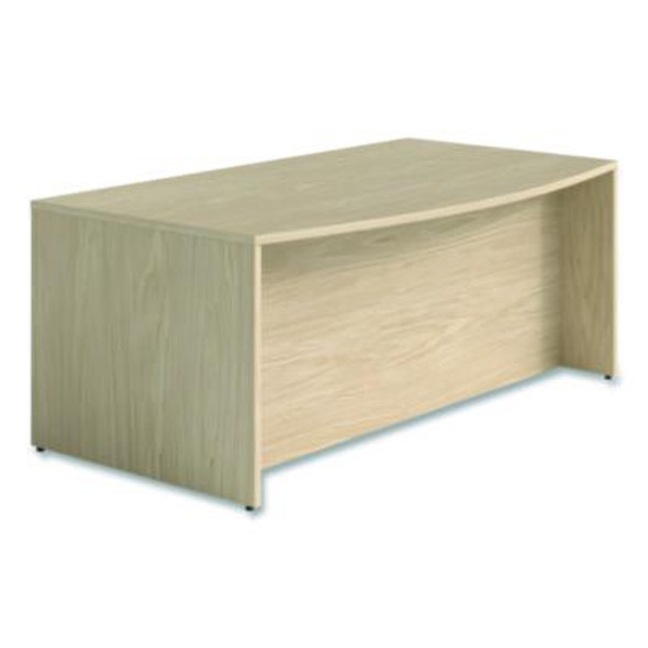 Alera Seville Series Bow Front Pedestal Desk, Left Pedestal, 70.87'' x 41.34'' x 29'', Maple