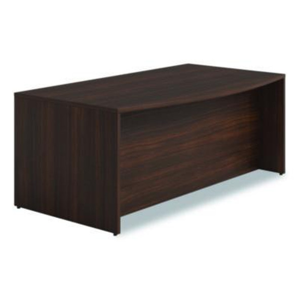Alera Seville Series Bow Front Pedestal Desk, Left Pedestal, 70.87'' x 41.34'' x 29", Mahogany