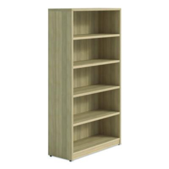 Alera Seville Series Bookcase, Five-Shelf, 35.43w x 13.78d x 65h, Oak
