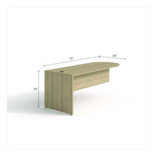 Alera Seville Series D-Top Peninsula With Modesty Panel, 30w x 72d, Oak