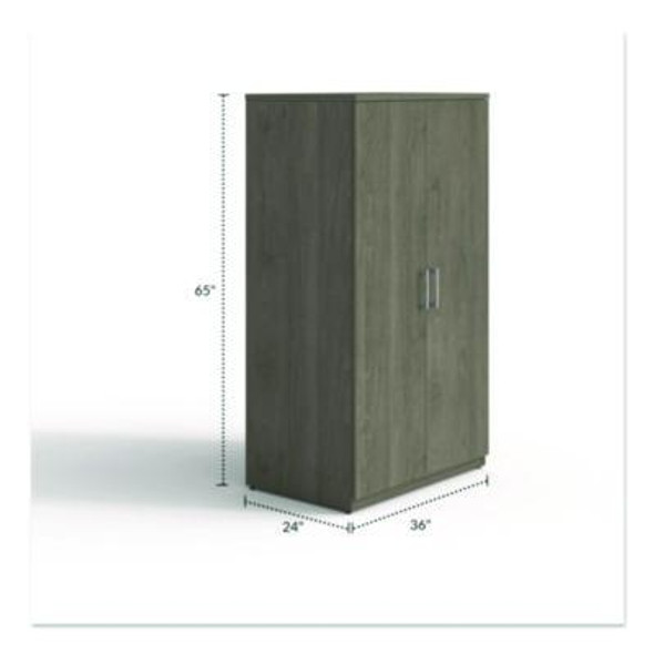 Alera Seville Series Storage Cabinet, 4 Shelves, 35.43" x 23.62" x 64.37", Walnut