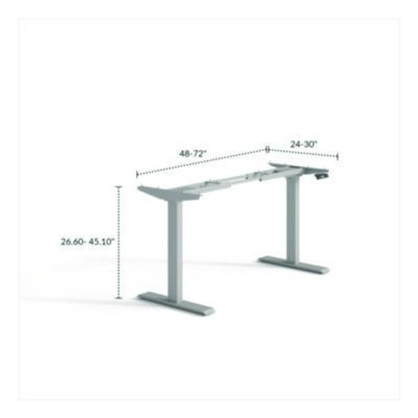 Alera Seville Series Sit-To-Stand Base, 48w To 72w x 24d To 30d x 26.6h To 45.1h, Gray