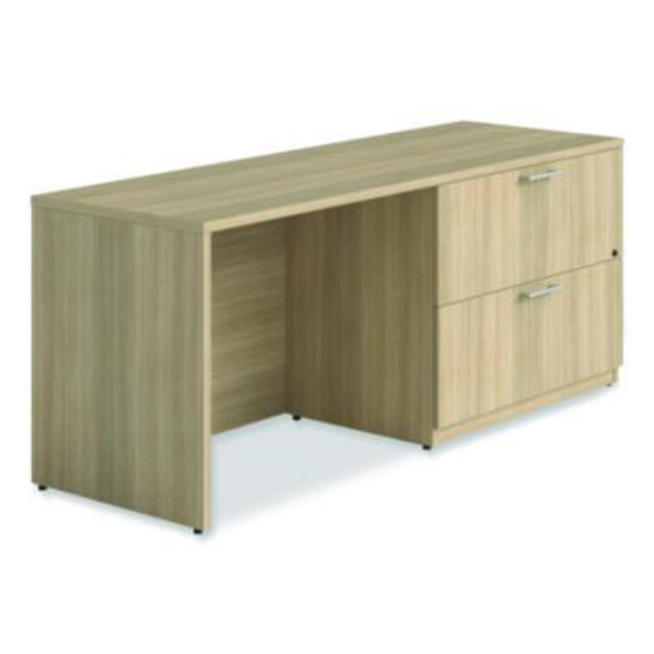 Aleraseville Series Credenza With Right Lateral File, Melamine/Wood, 70.87w x 23.62d x 29h, Oak