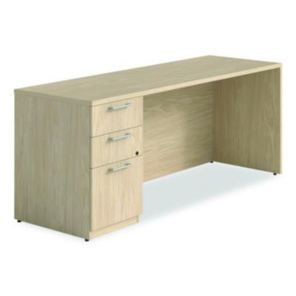 Alera Seville Series Credenza With Pedestal, Left Pedestal, 70.87w x 23.62d x 29h, Maple