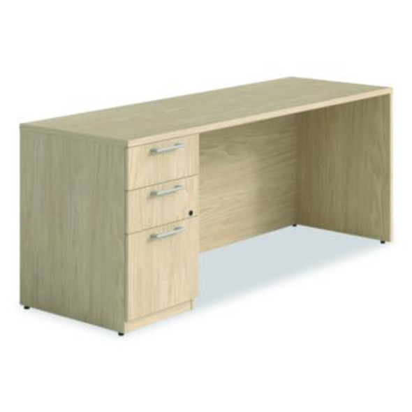 Alera Seville Series Credenza With Pedestal, Left Pedestal, 70.87w x 23.62d x 29h, Maple