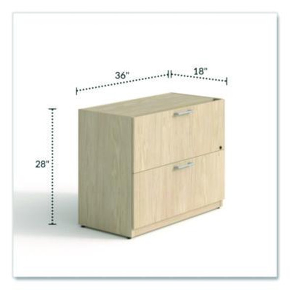 Alera Seville Series Modular Lateral File Cabinet, 2 Drawers, Lateral, Legal/Letter-Size, 35.43" x 17.64" x 28", Maple