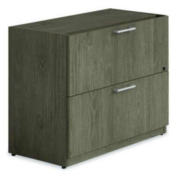 Alera Seville Series Modular Lateral File Cabinet, 2 Drawers, Lateral, Legal/Letter-Size, 35.43" x 17.64" x 28", Walnut