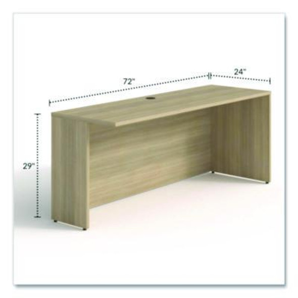 Alera Seville Series Multipurpose Desk Table With One Recessed Leg, 70.87" x 23.62" x 29", Oak