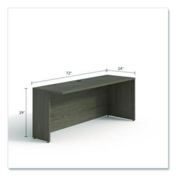 Alera Seville Series Multipurpose Desk Table With One Recessed Leg, 70.87" x 23.62" x 29", Walnut