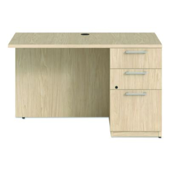 Alera Seville Series Desk Return With Pedestal, Right, 47.24" x 23.62" x 29", Maple
