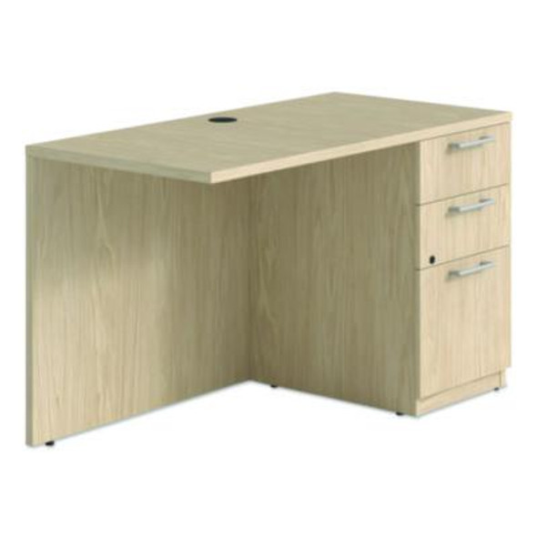 Alera Seville Series Desk Return With Pedestal, Right, 47.24" x 23.62" x 29", Maple