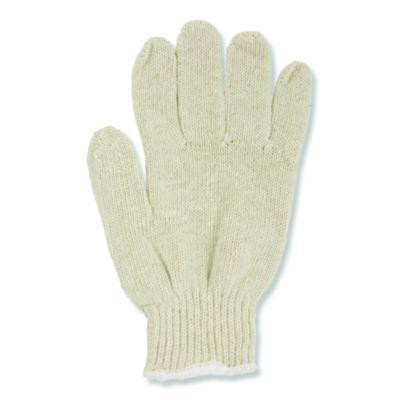 Proworks String Knit Glove, Reversible, Large, Natural, 12 Pairs