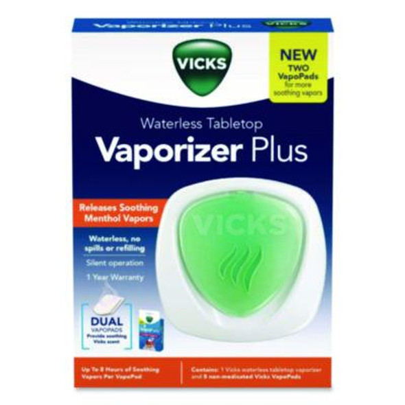 Waterless Tabletop Vaporizer Plus,1.9 x 5.3 x 7.5, White/Mint Green
