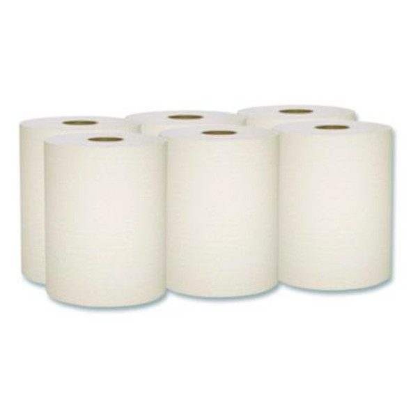 Essential 100% Recycled Fiber Hard Roll Towel, 1-Ply, 8" x 800 Ft, 1.5" Core, Brown, 6 Rolls/Carton