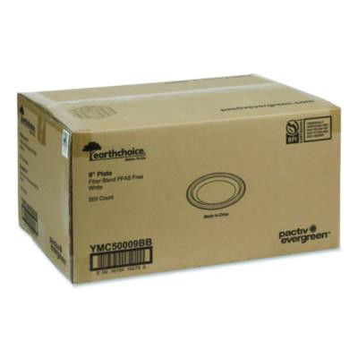 Earthchoice Fiber-Blend Bagasse Dinnerware, Plate, 9" Dia, White, 500/Carton