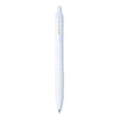 G2 Edge Premium Gel Roller Pen, Retractable, Fine 0.7 Mm, Black Ink, White Barrel, Dozen