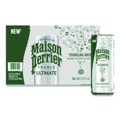 Maison Perrier Sparkling Water, Plain, 11.15 Oz, 8 Cans/Box