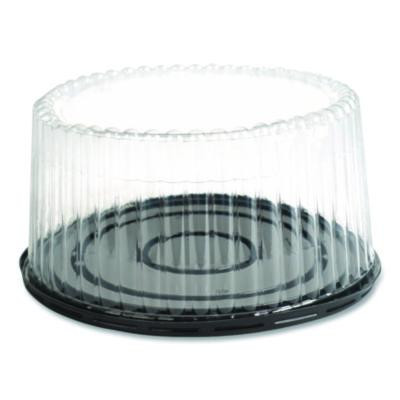 Bakery Containers, 8" Cake, 9.7" Diameter x 5" h, Black/Clear, 100/Carton