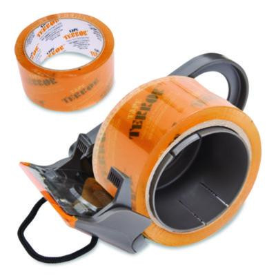 Tape Dispenser With Tape, 3" Core, Polypropylene, Gray/Orange, 1 Dispenser, 1 Roll Heavy-Duty Packaging Tape