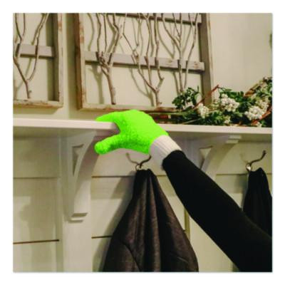 Microfiber Dusting Gloves And Mitts, Green With White Cuffs, 2 Gloves, 2 Mitts