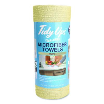 Microfiber Towel Roll, 11.5 x 11.5, Taupe, 50 Towels/Roll