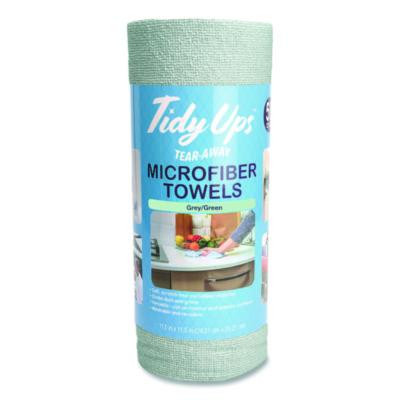 Microfiber Towel Roll, 11.5 x 11.5, Green, 50 Towels/Roll