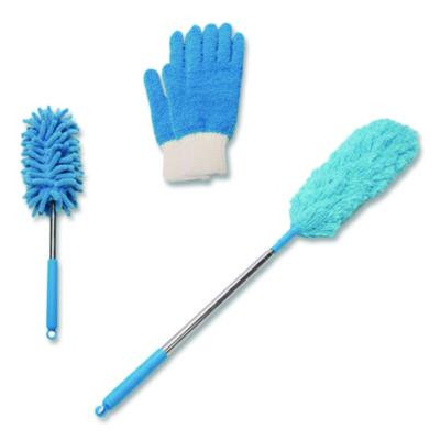 Dusting Set, Feather Duster, Dusting Wand, 2 Gloves, Blue