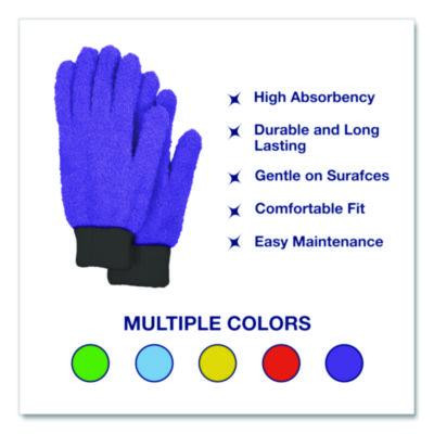 Microfiber Dusting Gloves, Purple With Black Cuffs, 2 Gloves