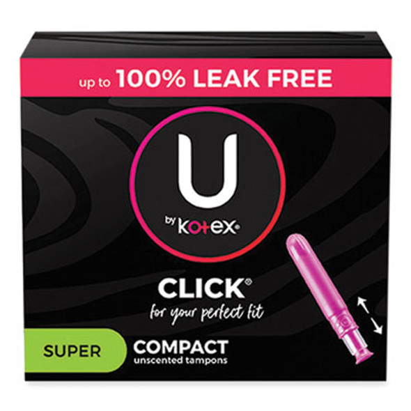 U By Kotex Click Compact Tampons, Regular, 32/Pack