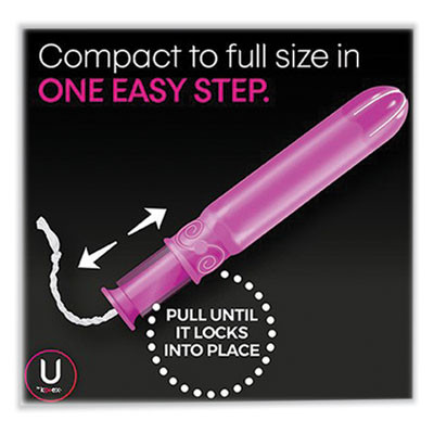 U By Kotex Click Compact Tampons, Super Absorbency, 32/Pack